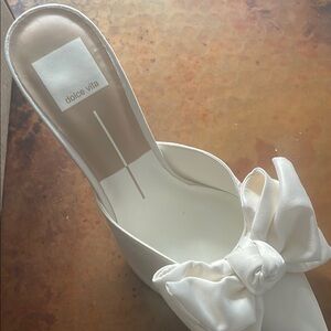 Dolce Vita White Stiletto Heels with Bow